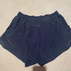 Navy blue lululemon hotty hot shorts